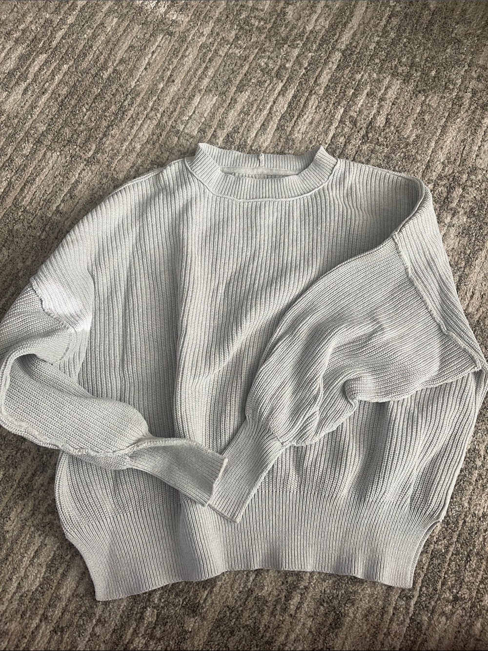 Aerie Light Gray Ribbed Sweater